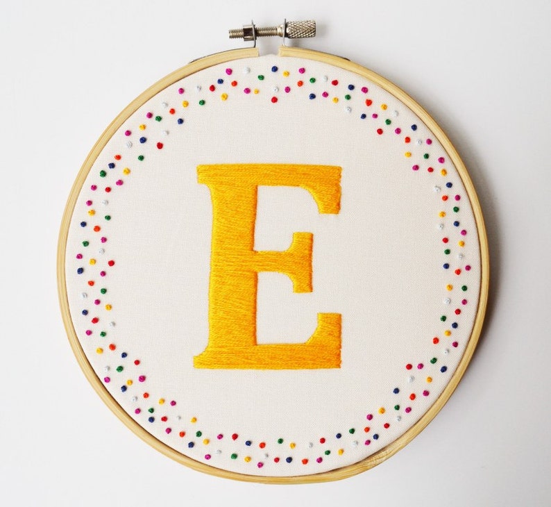 Personalised Embroidery Art Initial/Letter Hoop Art Choose your own coloursMADE TO ORDER image 1