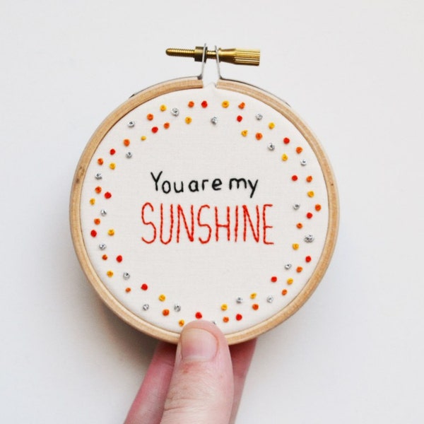 You Are My Sunshine Hand Embroidery Pattern Etsy