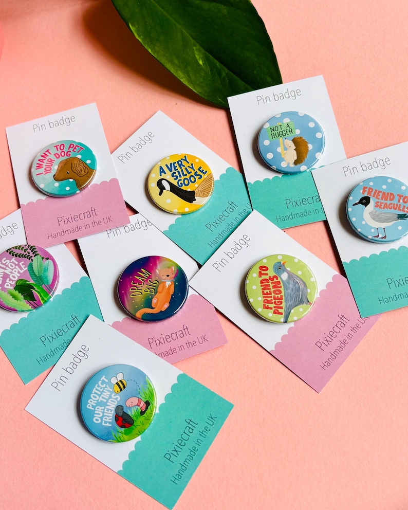 handmade cute animal badges