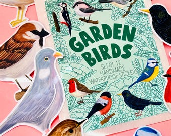 British Garden Bird Sticker Set: Handmade Vinyl Decals (Set of 12)