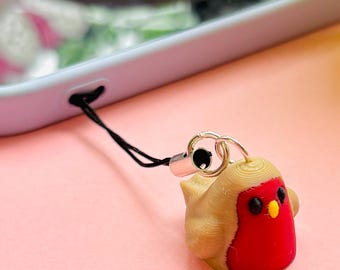 Rita the Robin Phone Charm | Tiny 3D Printed British Bird Accessory Gift