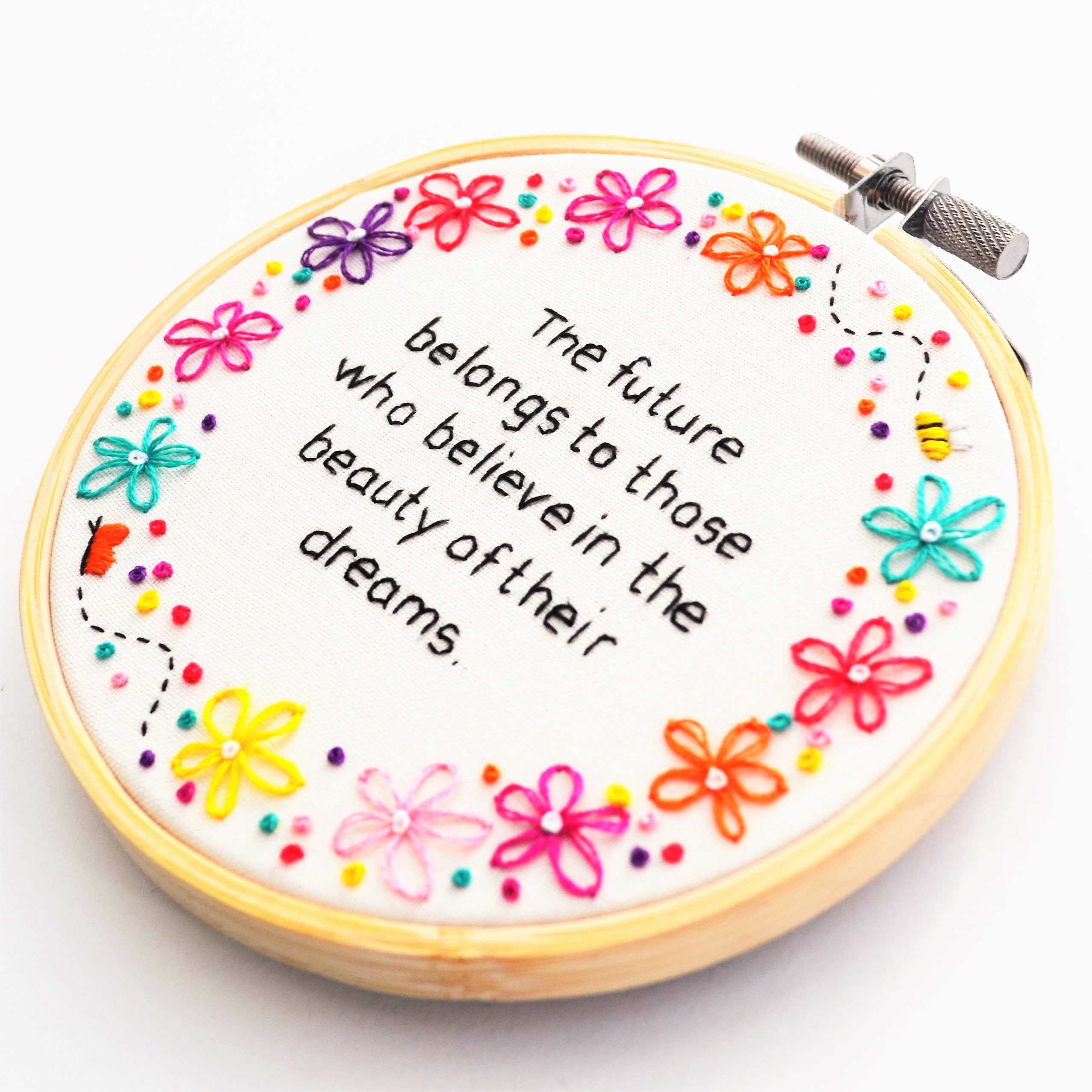Hand Embroidery Inspirational Quote/ Hand Embroidery Hoop Art/ Etsy