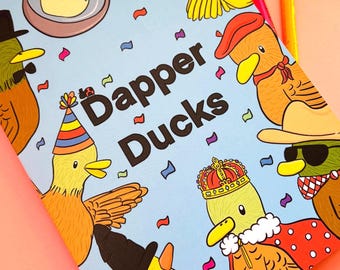 Dapper Ducks Colouring Book: Hand-Drawn Funny Illustrations