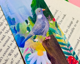 Pigeon Holographic Bookmark- Handmade Bookish Gift for Nature Lovers