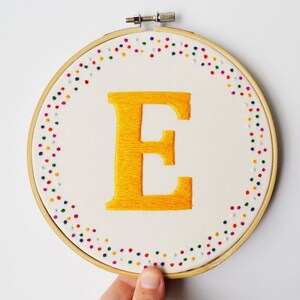 Personalised Embroidery Art Initial/Letter Hoop Art Choose your own coloursMADE TO ORDER image 2