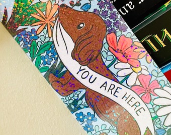Sausage Dog ‘You are here’ Illustrated Bookmark