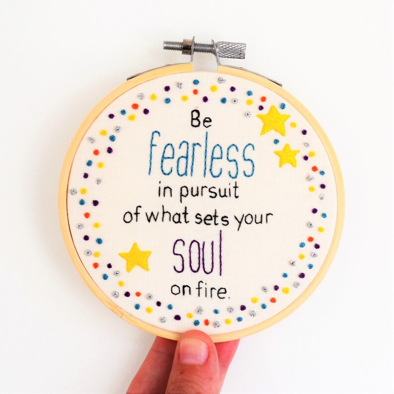 Embroidery hoop art inspirational quote 4 inch wall art wall  etsy
