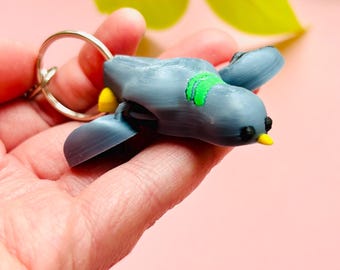 Pigeon Keyring- Cute Bird Fidget Keychain, 3D Printed Pigeon Gift