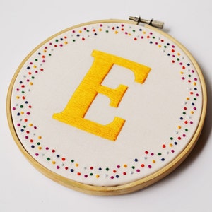 Personalised Embroidery Art Initial/Letter Hoop Art Choose your own coloursMADE TO ORDER image 3