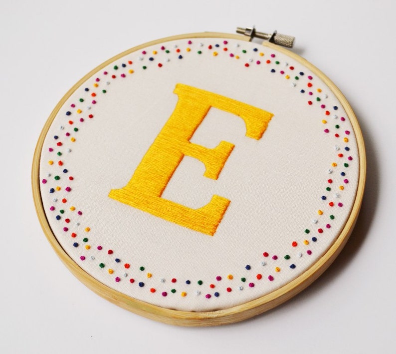 Personalised Embroidery Art Initial/Letter Hoop Art Choose your own coloursMADE TO ORDER image 3