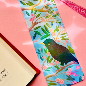 Blackbird Bookmark: Rainbow Holographic Cherry Blossom, Booktok Gift
