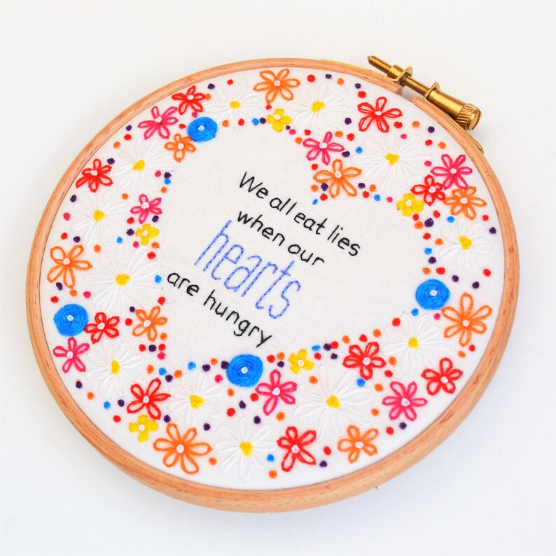 Inspirational Quote Hand Embroidery Hoop Art Motivational Etsy