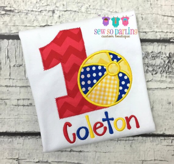 Boy Beach ball Birthday Outfit Baby Boy Summer Birthday Etsy