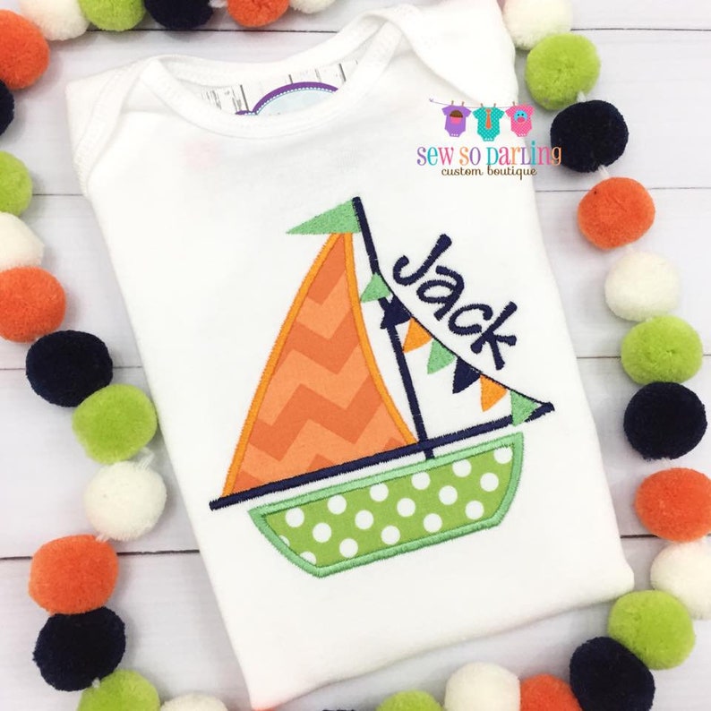 Nautical baby gift nautical baby baby boy clothes sail boat boy shirt Personalized baby outfit Baby Boy Nautical Sailboat Outfit