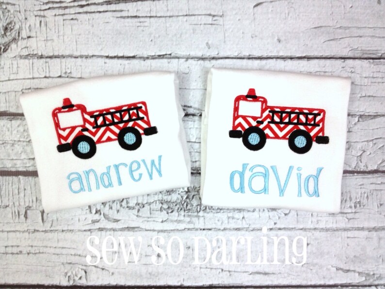 Baby boy firetruck outfit baby firetruck shirt baby boy Etsy