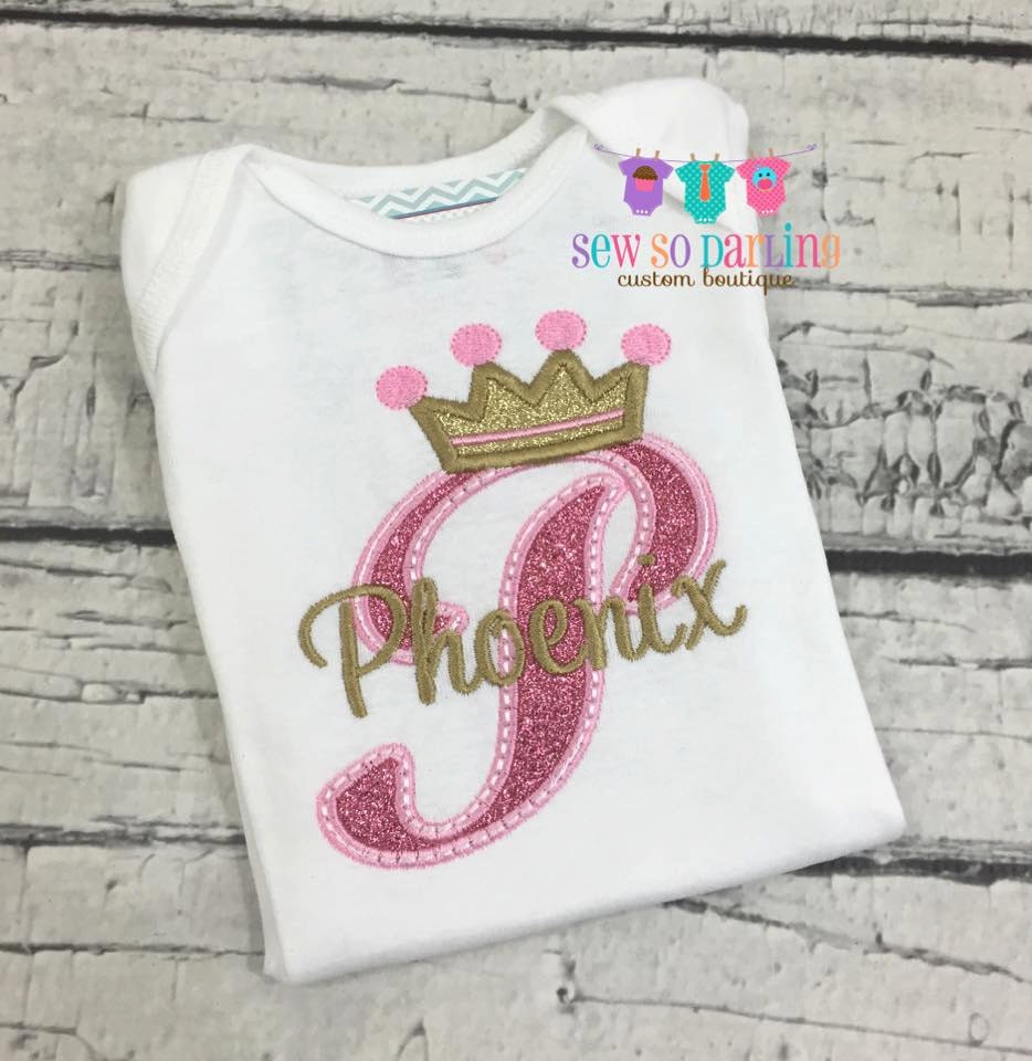 Baby Girl Pink and Gold Outfit Baby girl personalized outfit Etsy