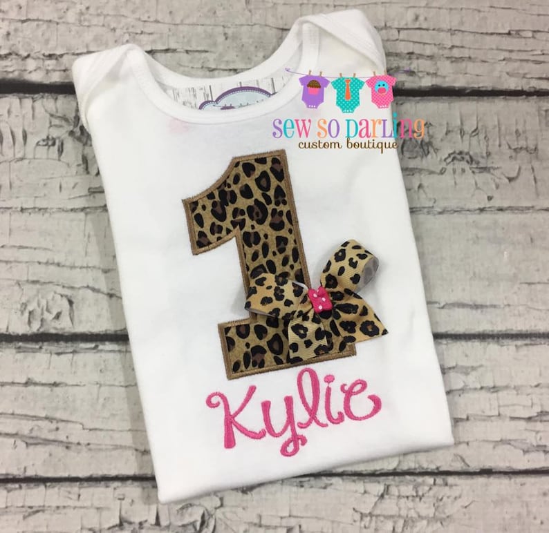 Baby Girl Cheetah Birthday Outfit Cheetah Print Birthday Etsy
