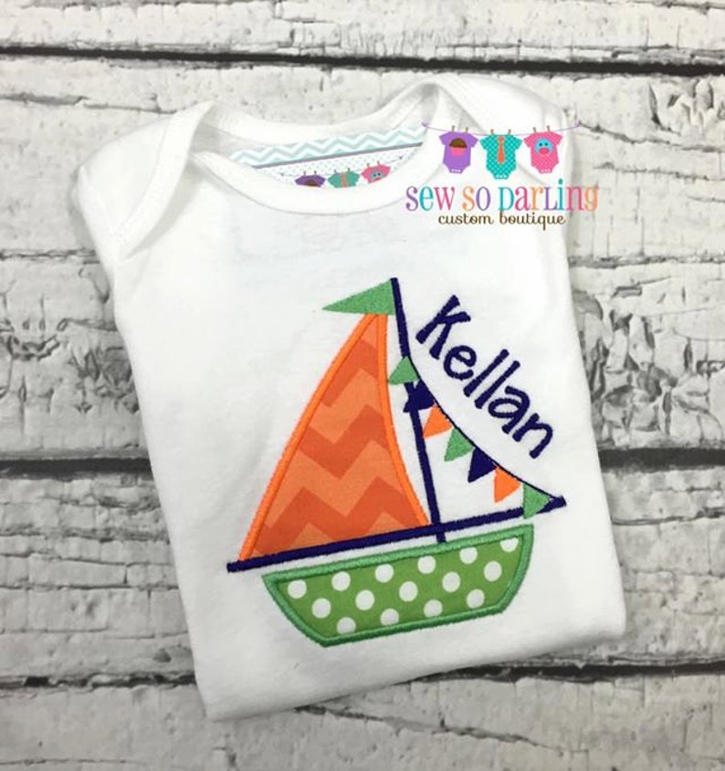 Nautical baby gift nautical baby baby boy clothes sail boat boy shirt Personalized baby outfit Baby Boy Nautical Sailboat Outfit