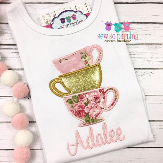 Baby girl tea cup shirt Teacup outfit Teacup shirt Girl Etsy