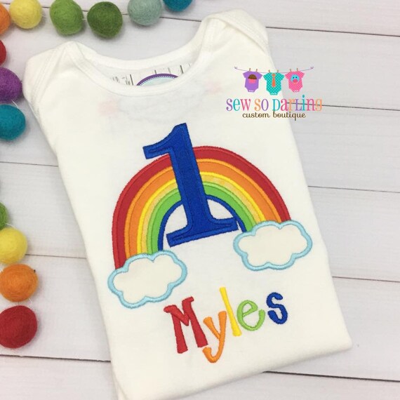 1st Birthday Boy Rainbow Outfit Baby Boy Rainbow Birthday Etsy