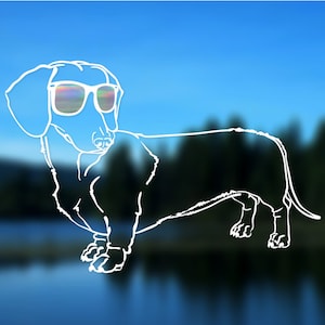 Dachshund Decal FULL BODY, Dog, Vinyl Decal, Car Decal, Bumper Sticker, 6" decal