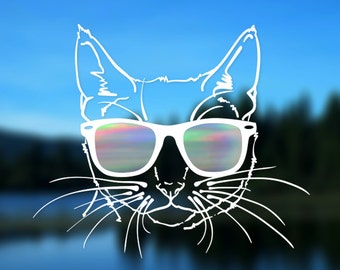 Cat Decal, Vinyl Decal, Car Decal, Bumper Sticker, 5" decal