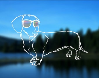 Dachshund Decal FULL BODY, Dog, Vinyl Decal, Car Decal, Bumper Sticker, 6" decal