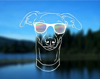 Whippet Decal, Greyhound, Italian Greyhound, Dog, Vinyl Decal, Car Decal, Bumper Sticker, 5" decal