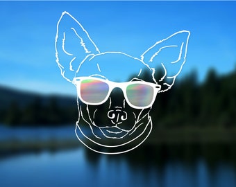 Chihuahua Decal, Dog, Vinyl Decal, Car Decal, Bumper Sticker, Decal