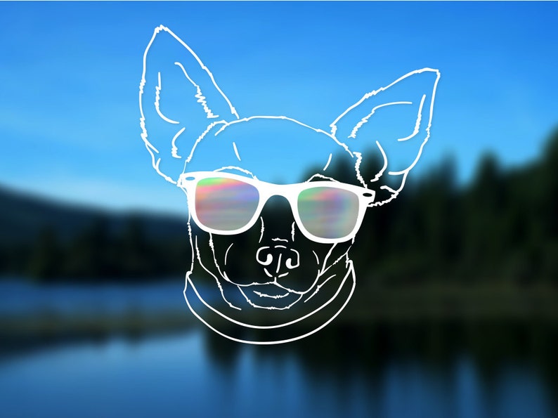 Chihuahua Decal, Dog, Vinyl Decal, Car Decal, Bumper Sticker, Decal image 1