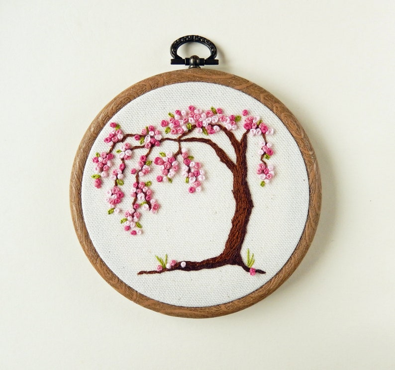 Cherry Blossom Tree Hand Embroidery Hoop Art Home and Wall | Etsy
