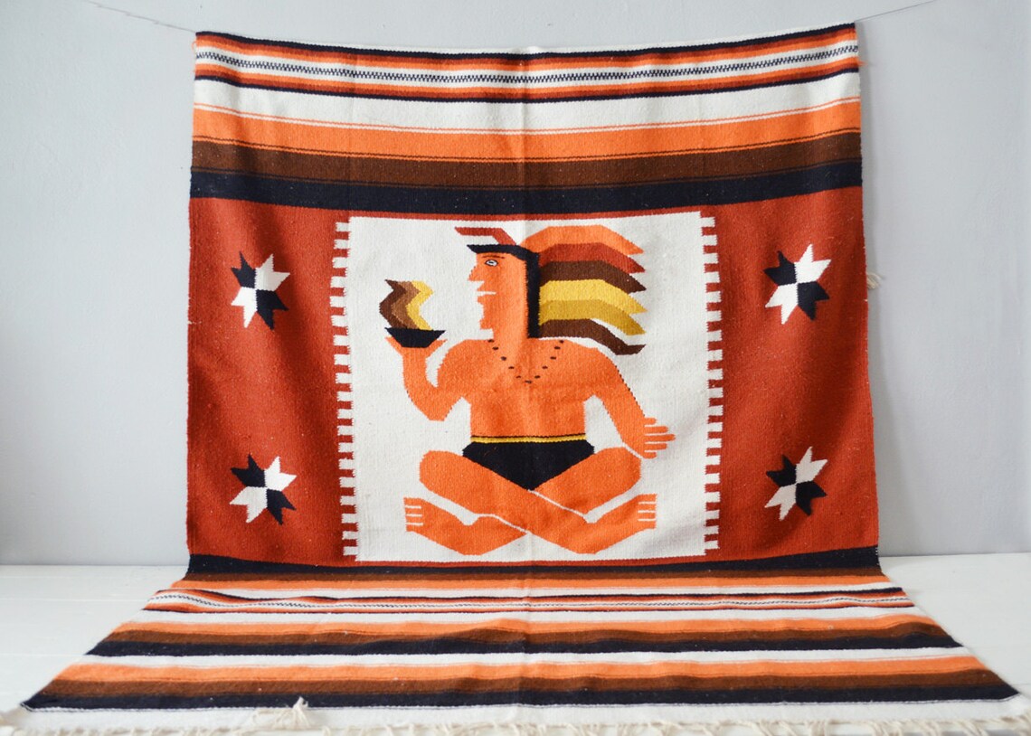 Southwestern Wall Hanging Large Zapotec Tapestry Mexican Etsy