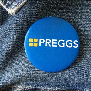 Preggs Badge for Newly pregnant friend gift for her baby shower badge funny pregnancy badge Baby Badge for Mum to be Gender reveal