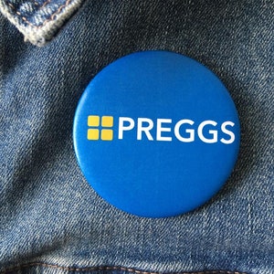 Preggs Badge for Newly pregnant friend gift for her baby shower badge funny pregnancy badge  Baby Badge for Mum to be Gender reveal