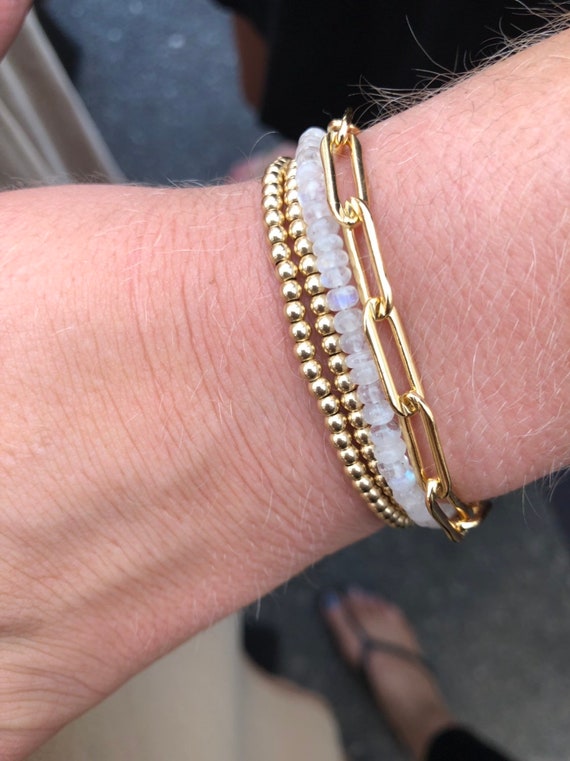 Rectangle Link Bracelet Gold Rectangle Link Bracelet Paper Etsy