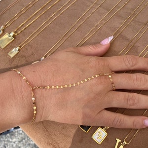 Hand chain, Dainty hand bracelet, Sterling silver or gold filled