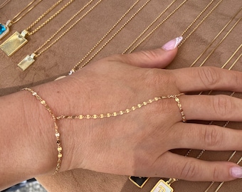 Hand chain, Dainty hand bracelet, Sterling silver or gold filled
