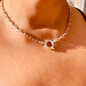 Sterling Silver Link Chain Necklace: Chunky Toggle Clasp