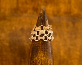 Chain ring, Flexible ring, Gold filled, Sterling silver