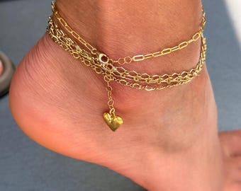Anklet: Sterling silver or 14k gold filled