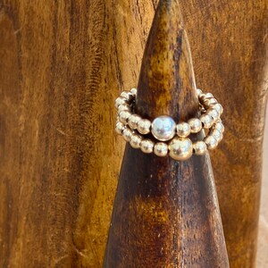 Beaded stackable rings, Gold filled, Sterling silver