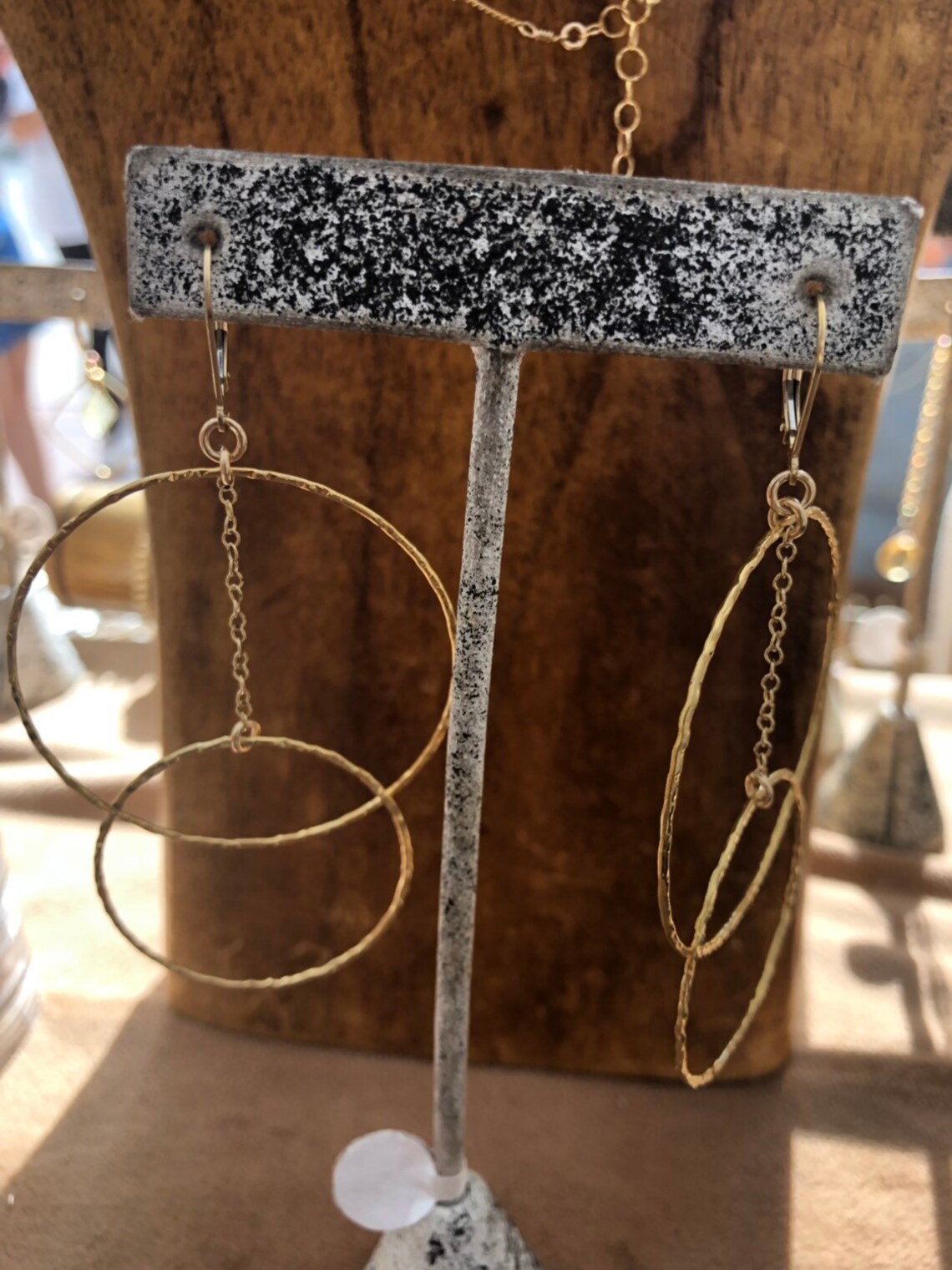 Double Hoop Dangle Earrings Gold or Silver Bold Hoop Etsy