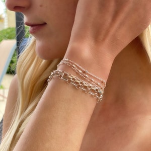 Sterling silver link chain bracelets/ anklets, Dainty bracelet/ anklet, Stacking bracelet/ anklet, Everyday bracelet/ anklet, Minimalist