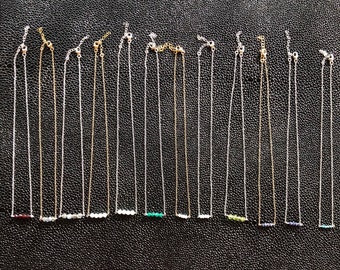 Dainty Birthstone Necklace: Sterling Silver or Gold Filled