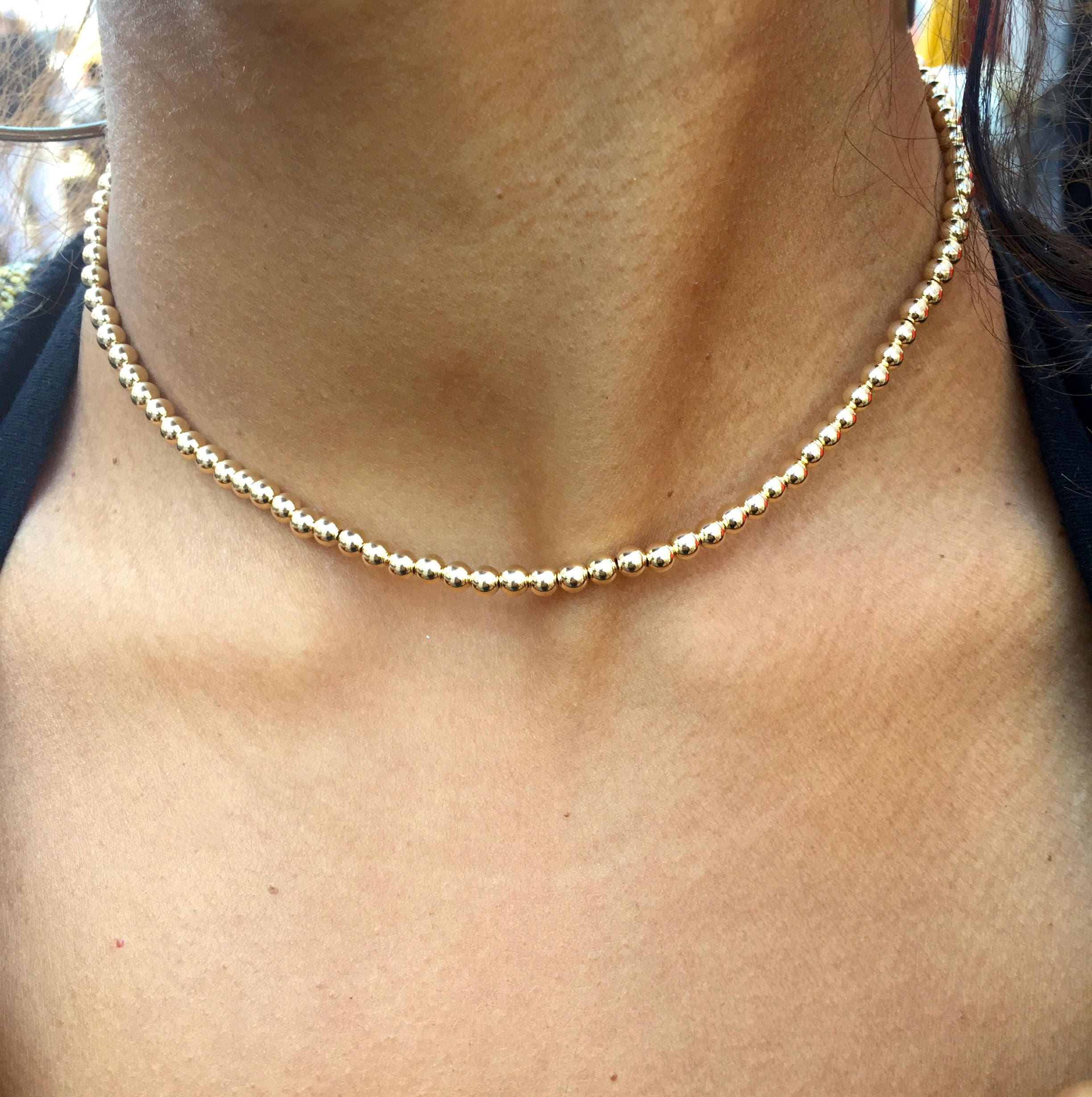 Metal Beaded Choker/ Gold Beaded Choker/ Metal Beaded Etsy