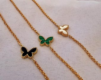 Gold Filled Butterfly Bracelet -  Stacking Bracelet
