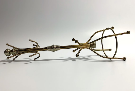Vintage Brass and Copper Miniature Coat Rack Jewelry Tree