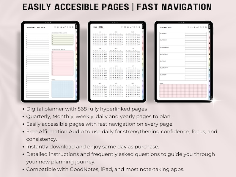 Digital Planner Ipad, 2024 2025 Planner, Undated, Planner Stickers