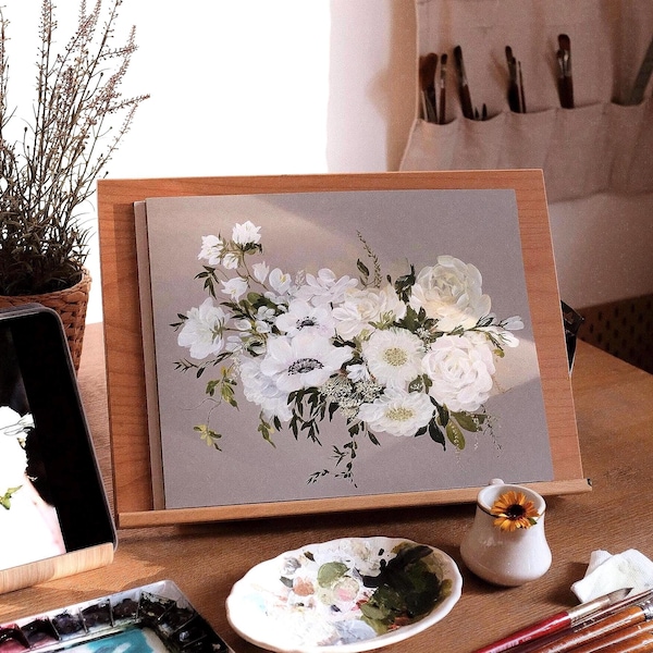 Pintura de ramo personalizada/Regalo de aniversario/Pintura floral en acuarela/Pintura floral en gouache/Regalo de papel