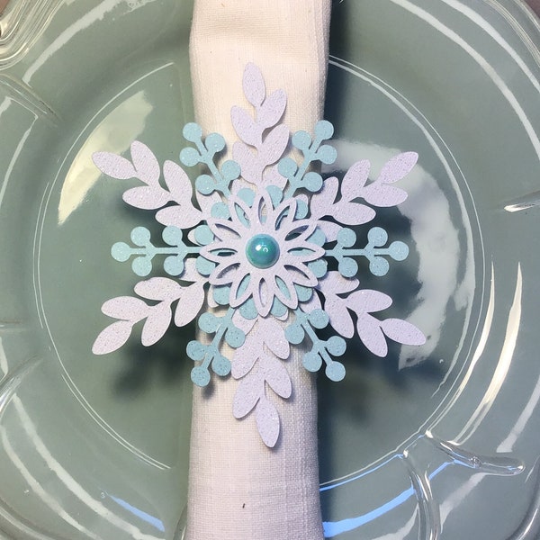 Snowflake Napkin Ring - Decoration - Ornament SVG and PNG files Winter Ornament  files Table Decor DIY Party Decorations